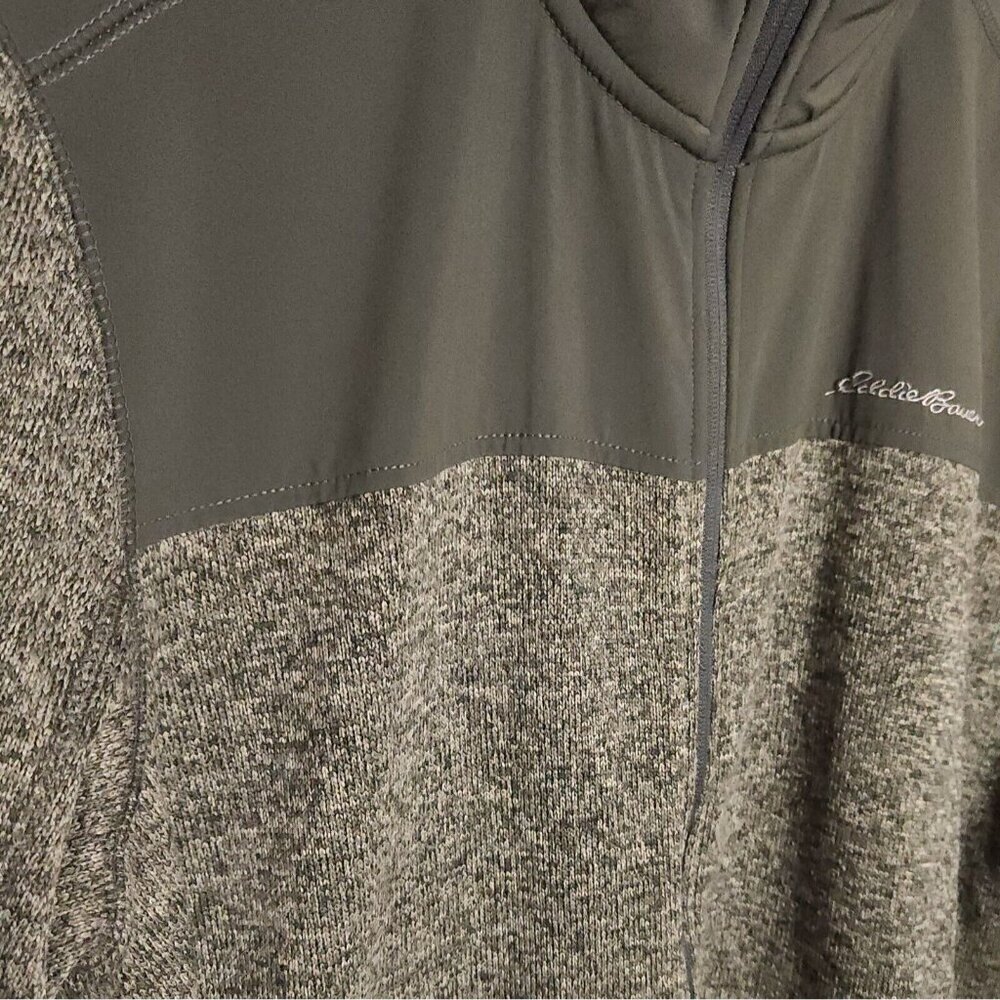 Eddie Bauer Green Grey Fleece Lined Full Zip Jacket Large - Picture 3 of 5
